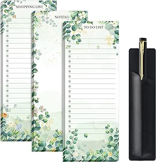 Magnetic Grocery List Notepad with Pen Holder