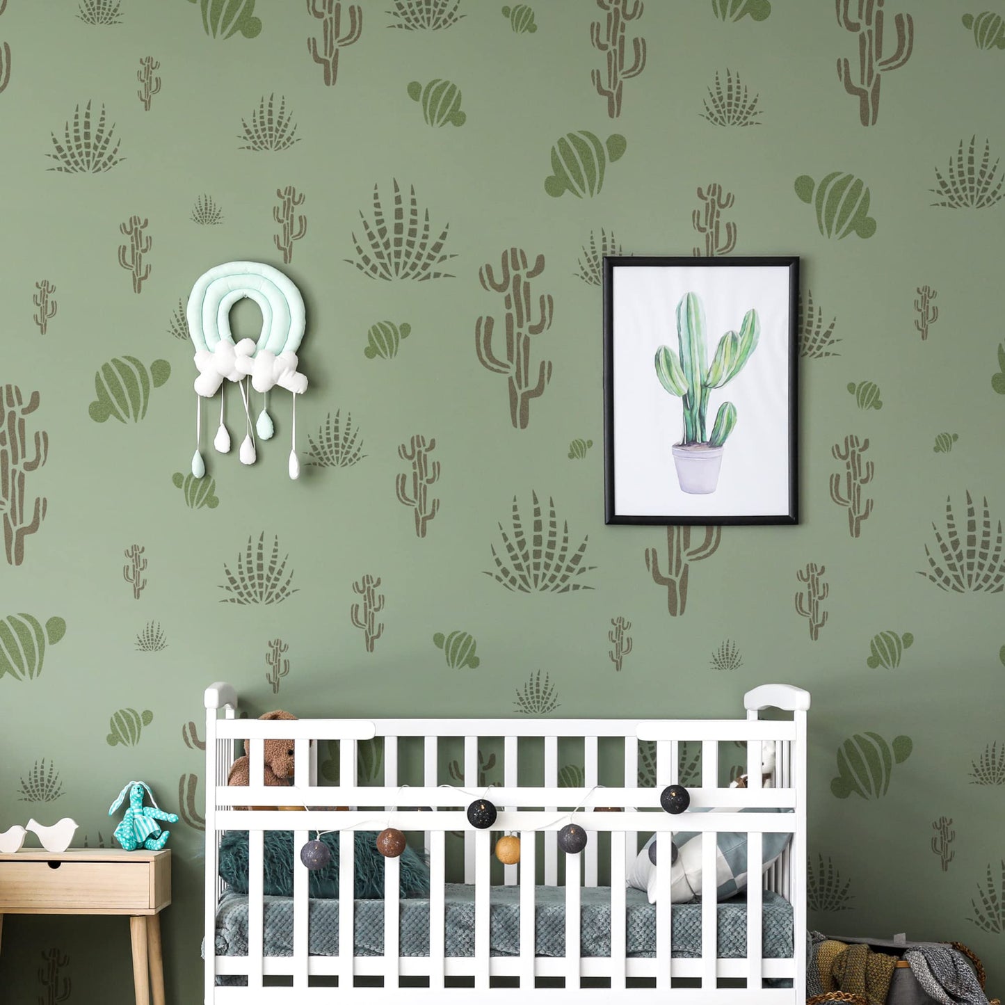 5 pcs Reusable Plastic Sheets Cactus Opuntia Pattern