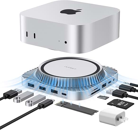 13-in-1 Mac mini Dock with HDMI, USB, SD, Audio, and Power