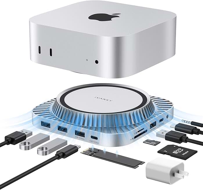 13-in-1 Mac mini Dock with HDMI, USB, SD, Audio, and Power