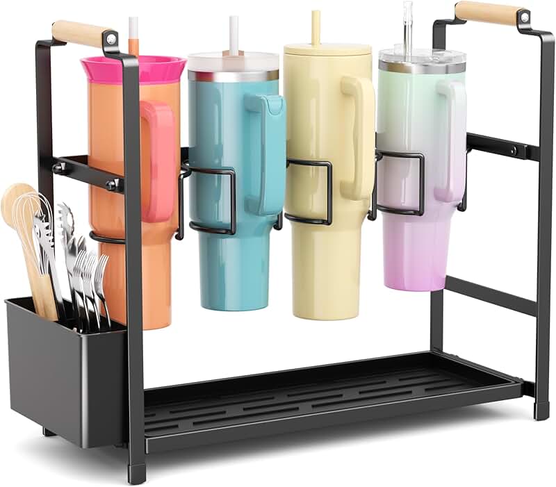Water Bottle and Cup Organizer with Handle