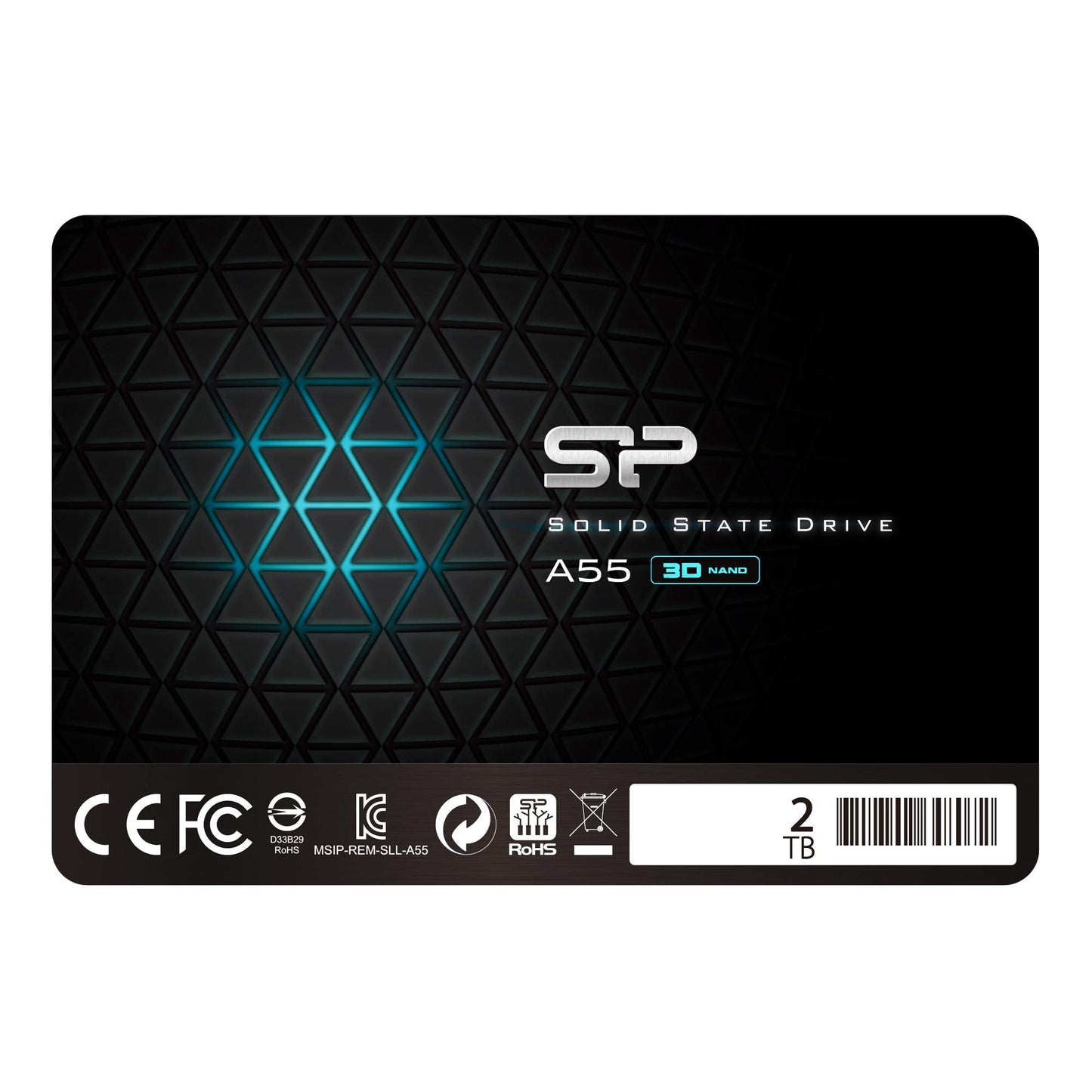 2TB SSD 3D NAND A55 SLC Cache Performance Boost SATA III 2.5" 7mm (0.28") Internal Solid State Drive (SP002TBSS3A55S25)