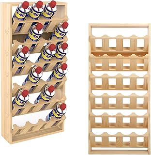 Wooden 6-Tier Spray Paint and Lube Can Storage Rack