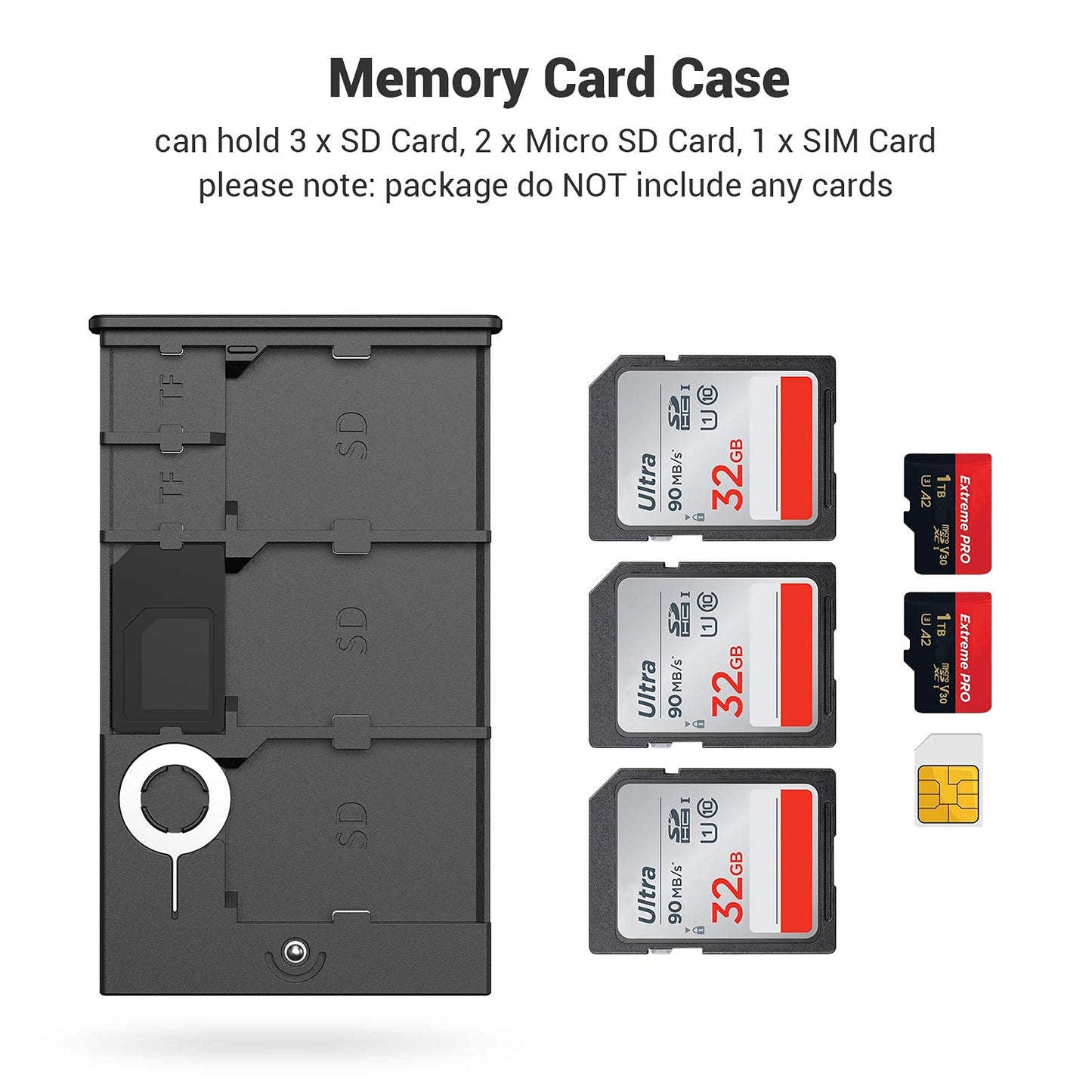 Memory Card Case Holder Anti-Shock Anti-Fall and Scratch Suitable for SD/Micro SD/SIM Cards for Photography Enthusiasts - 2832