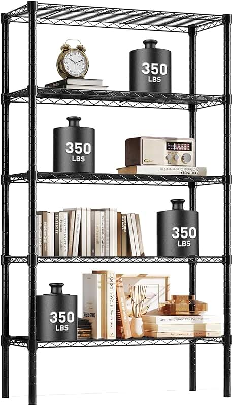 5-Tier Metal Wire Storage Shelves for Home and Garage