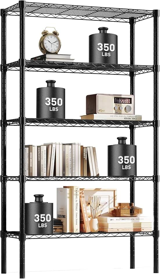 5-Tier Metal Wire Storage Shelves for Home and Garage