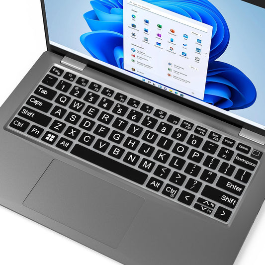 Large Font Print Keyboard Cover for 14" and 15.6" Laptops
