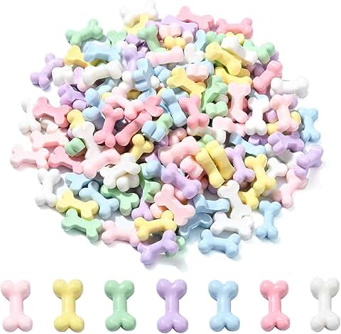 300 Mixed Color Bone-Shaped Resin Beads for Crafts