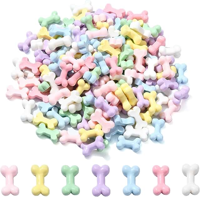300 Mixed Color Bone-Shaped Resin Beads for Crafts