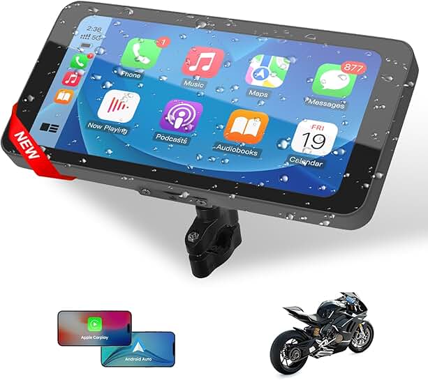 Wireless 6.5-Inch Touchscreen for Motorcycle with GPS and Bluetooth