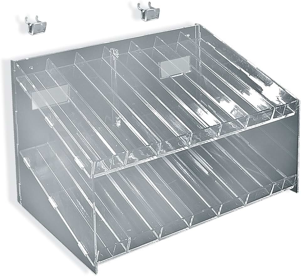 Two-Tiered Cosmetic Tray with 14 Compartments