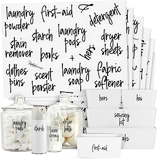 Kitchen and Laundry Labels, 141 White Vinyl