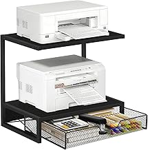 2-Tier Wooden Printer and Office Organizer Shelf