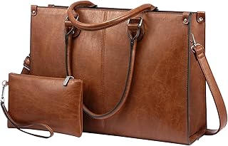 Large Vintage Leather Laptop Tote Bag for Women