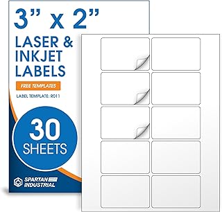 Matte White Shipping Labels, 3x2 inches, 30 Sheets