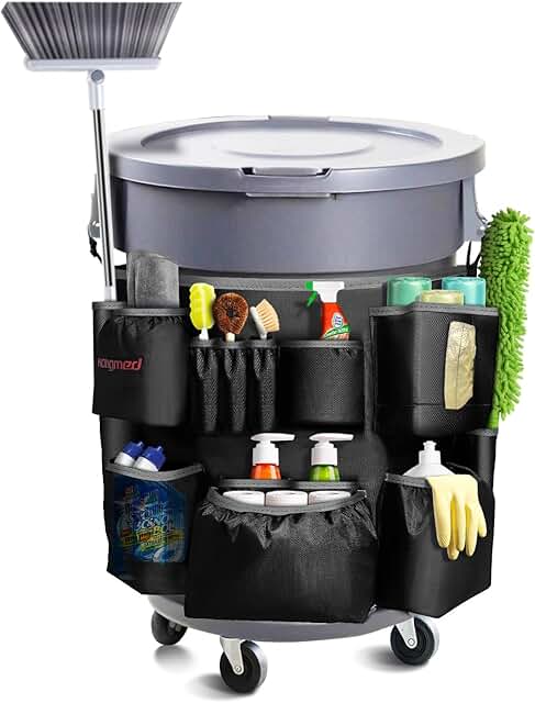 Heavy-Duty Trash Can Caddy with Adjustable Buckle