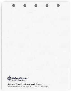 5-Hole Punch for Paper, 500 Sheets, White