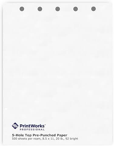 5-Hole Punch for Paper, 500 Sheets, White