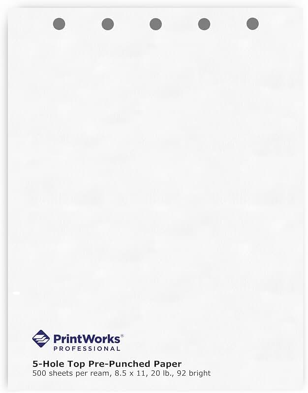 5-Hole Punch for Paper, 500 Sheets, White