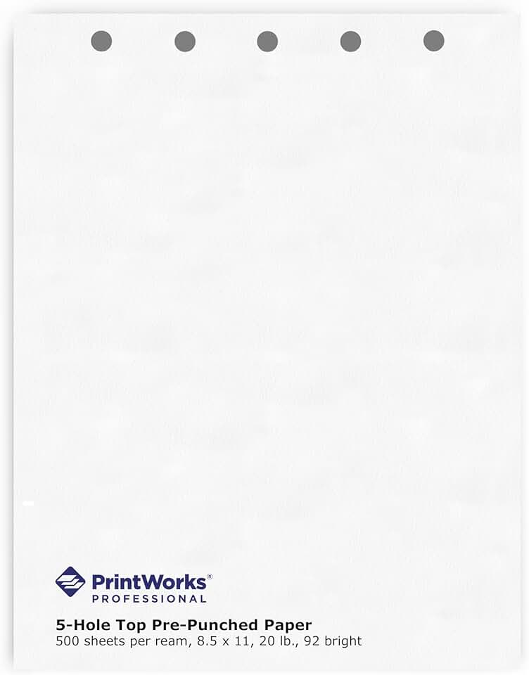5-Hole Punch for Paper, 500 Sheets, White