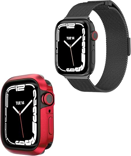 Aircraft-Grade Aluminum Watch Case with Mesh Band for 40-41mm