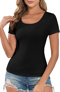 Women's Short Sleeve Ribbed Crew Neck Top