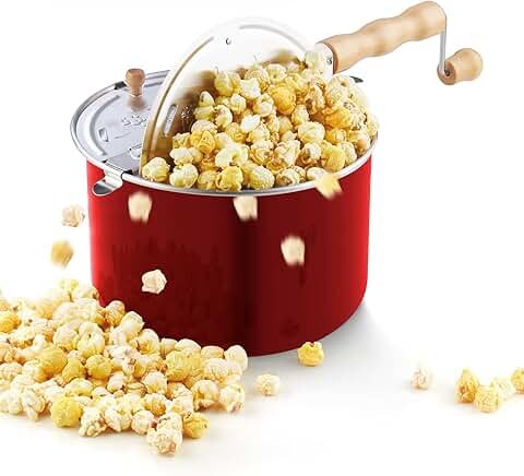 6-Quart Aluminum Stovetop Popcorn Popper