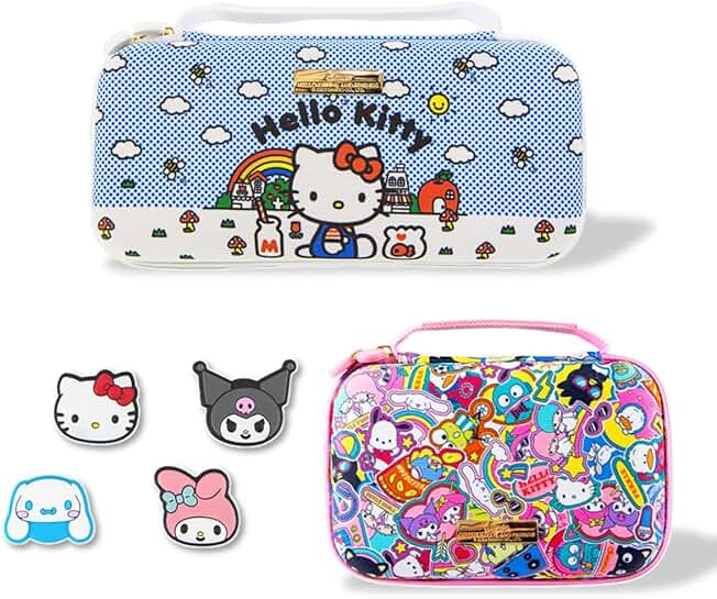 Hello Kitty Switch Accessories with Carrying and Game Card Cases