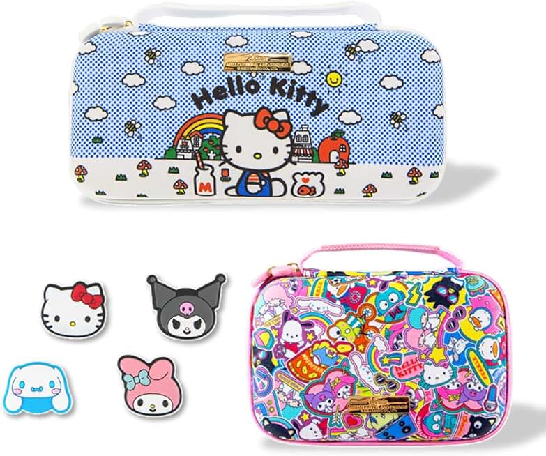 Hello Kitty Switch Accessories with Carrying and Game Card Cases
