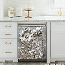 Floral Dishwasher Magnet Cover for Kitchen Decor