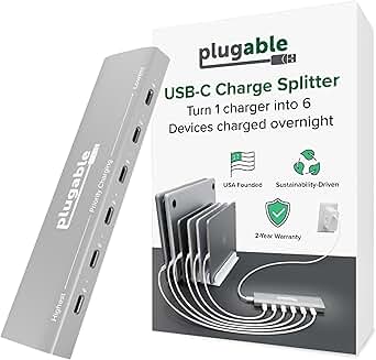 6 Port USB C Charging Station with 100W Power