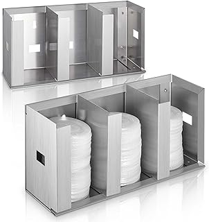 Stainless Steel Cup Dispenser with Adjustable Dividers