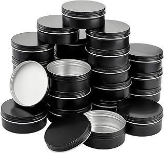 24 Pack 8 oz Round Aluminum Tin Cans with Screw Top Lids