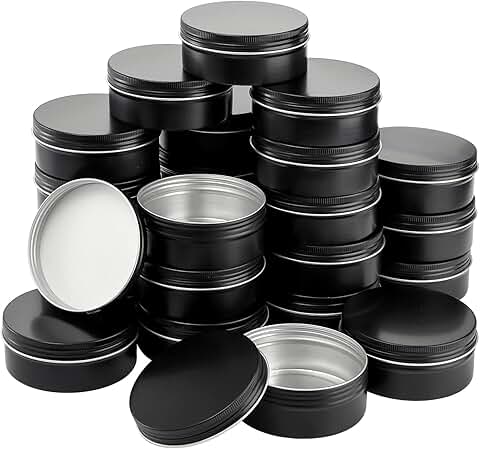 24 Pack 8 oz Round Aluminum Tin Cans with Screw Top Lids