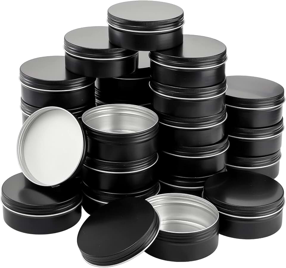 24 Pack 8 oz Round Aluminum Tin Cans with Screw Top Lids