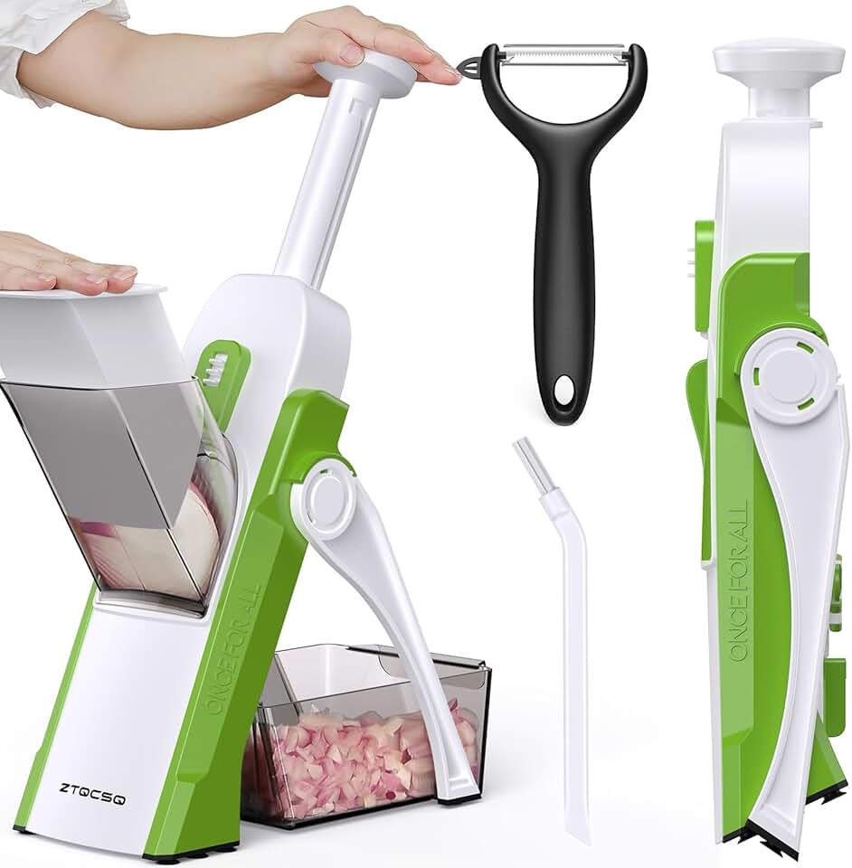 Adjustable Green Mandoline Slicer for Kitchen