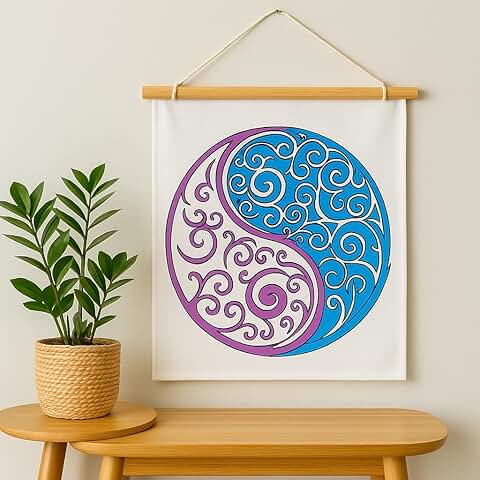 11" Yin Yang Sign Stencil for Crafts and Decor