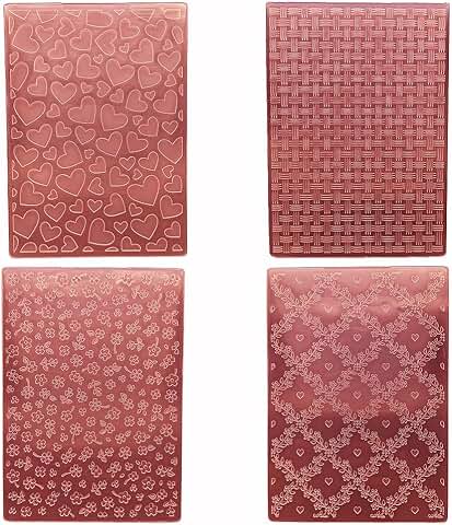 Set of 4 Plastic Embossing Folders for Card Making and Scrapbooking