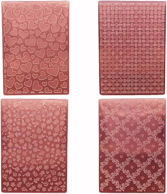 Set of 4 Plastic Embossing Folders for Card Making and Scrapbooking