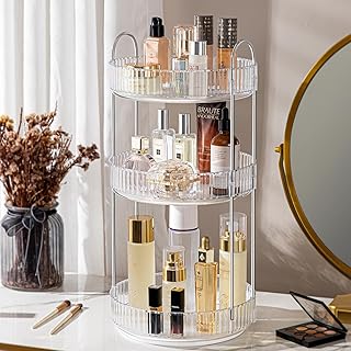 360° Rotating Makeup and Cosmetic Organizer with 3 Tiers