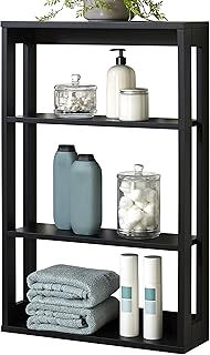 Wall Mounted Wood Storage Shelf with Four Shelves