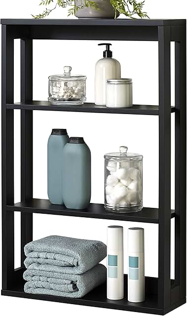 Wall Mounted Wood Storage Shelf with Four Shelves