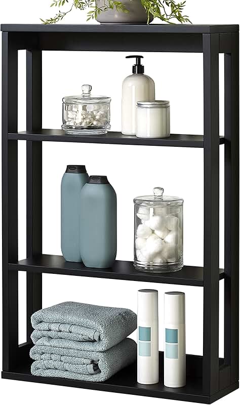 Wall Mounted Wood Storage Shelf with Four Shelves