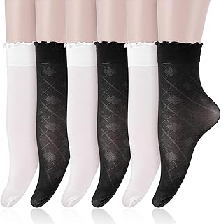 Six Pairs of Sheer Ankle Socks for Women