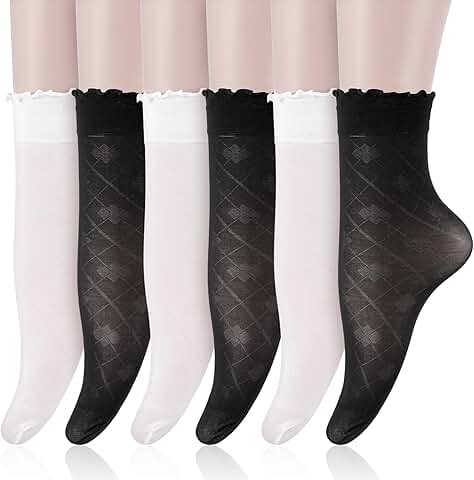 Six Pairs of Sheer Ankle Socks for Women