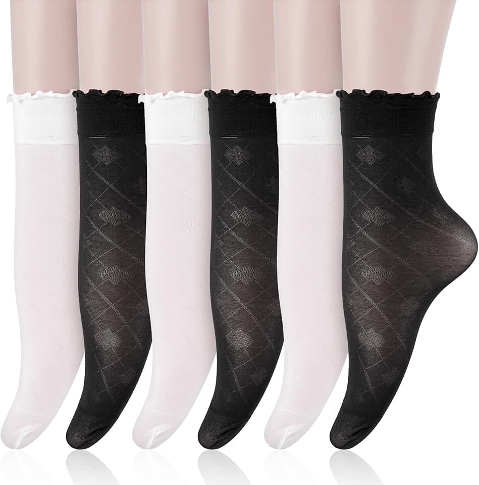 Six Pairs of Sheer Ankle Socks for Women
