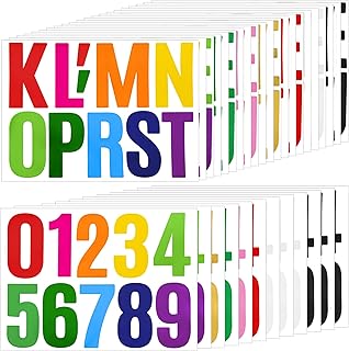 Large Letter and Number Stickers, 42 Sheets, Waterproof, Multicolor