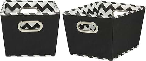 Set of 2 Fabric Storage Bins with Handles