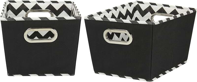 Set of 2 Fabric Storage Bins with Handles