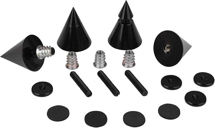 Set of four black speaker spikes